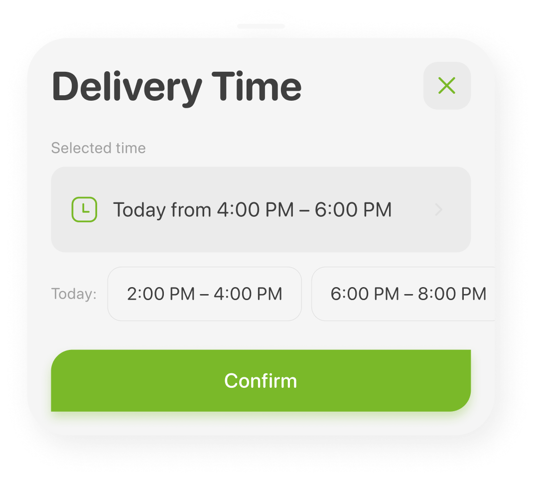 Fora delivery time preview