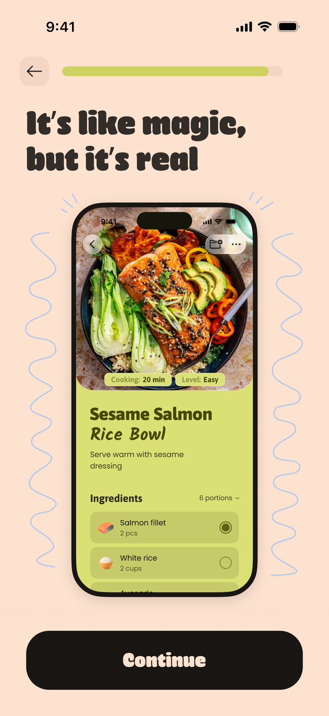 GoomY recipe import demonstration screen