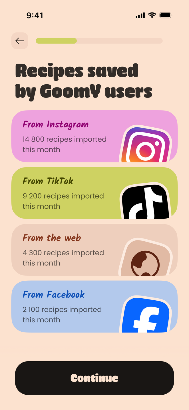 GoomY community imports insight screen