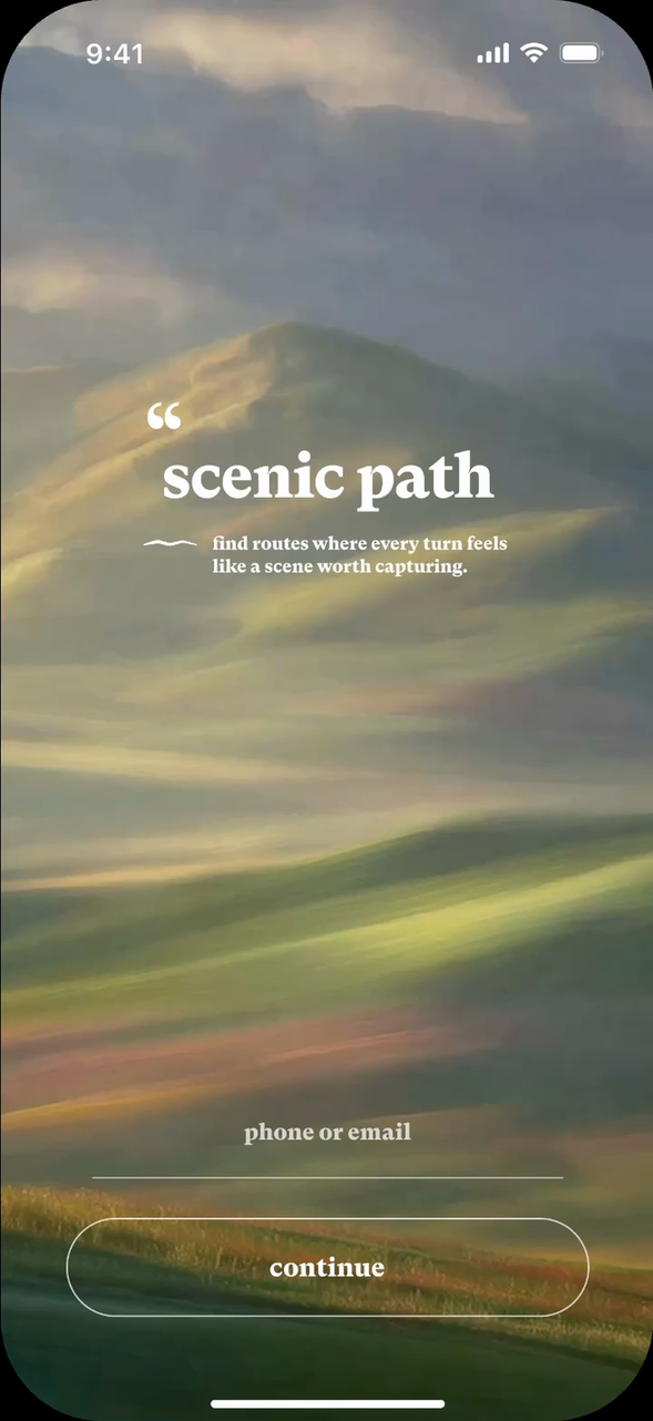 Gallery phone card: scenic path mobile concept