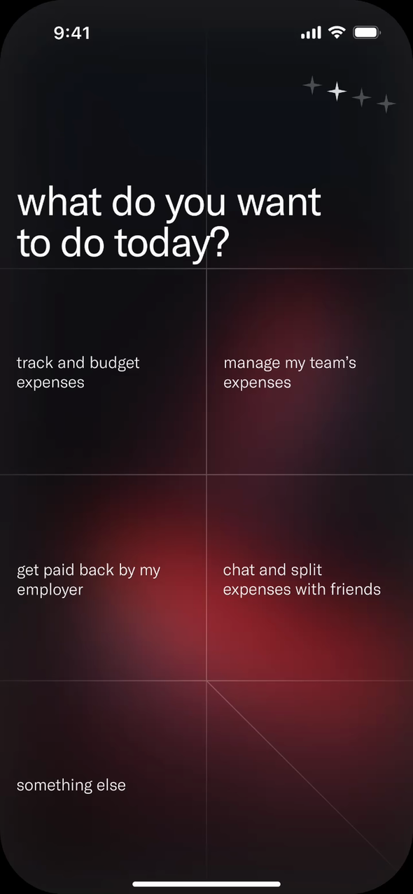 Gallery phone card: dark finance tasks