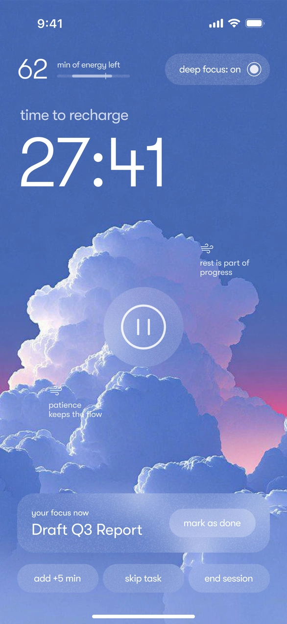 Gallery phone card: focus mode weather app